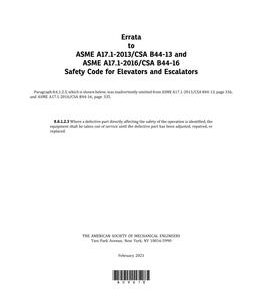 ASME A17.1-2013/A17.1-2016 Errata